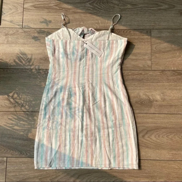 Striped Multicolor Spaghetti Strap Dress - Picture 13 of 14